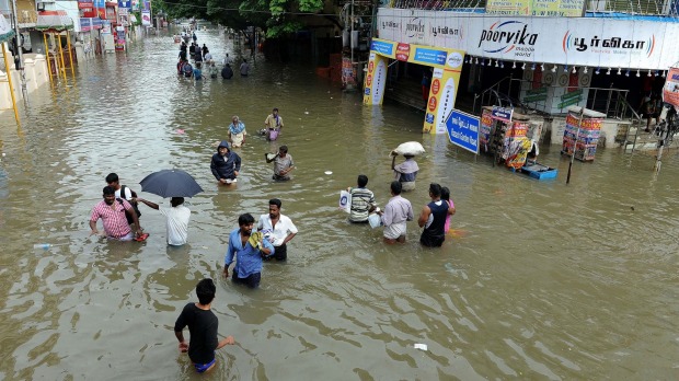 Going shopping - but waist deep in water